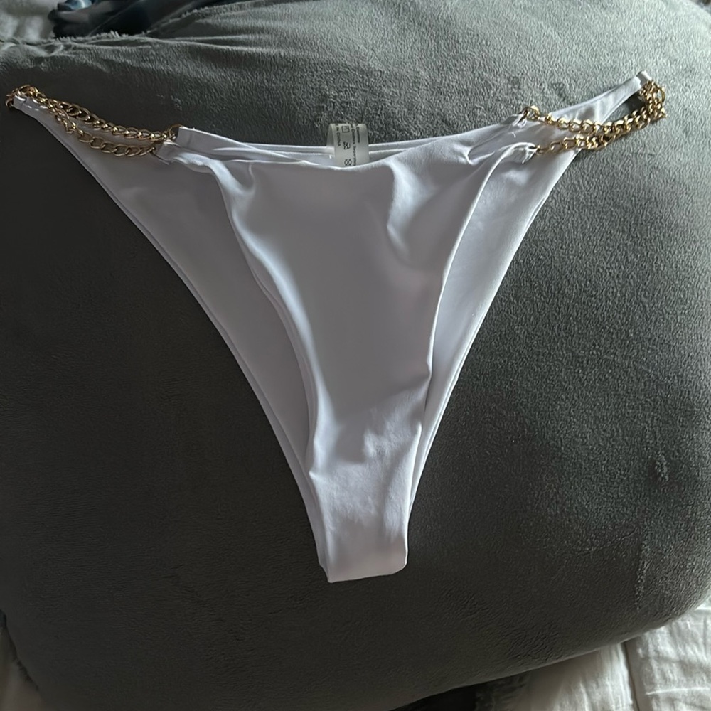 White bikini bottoms